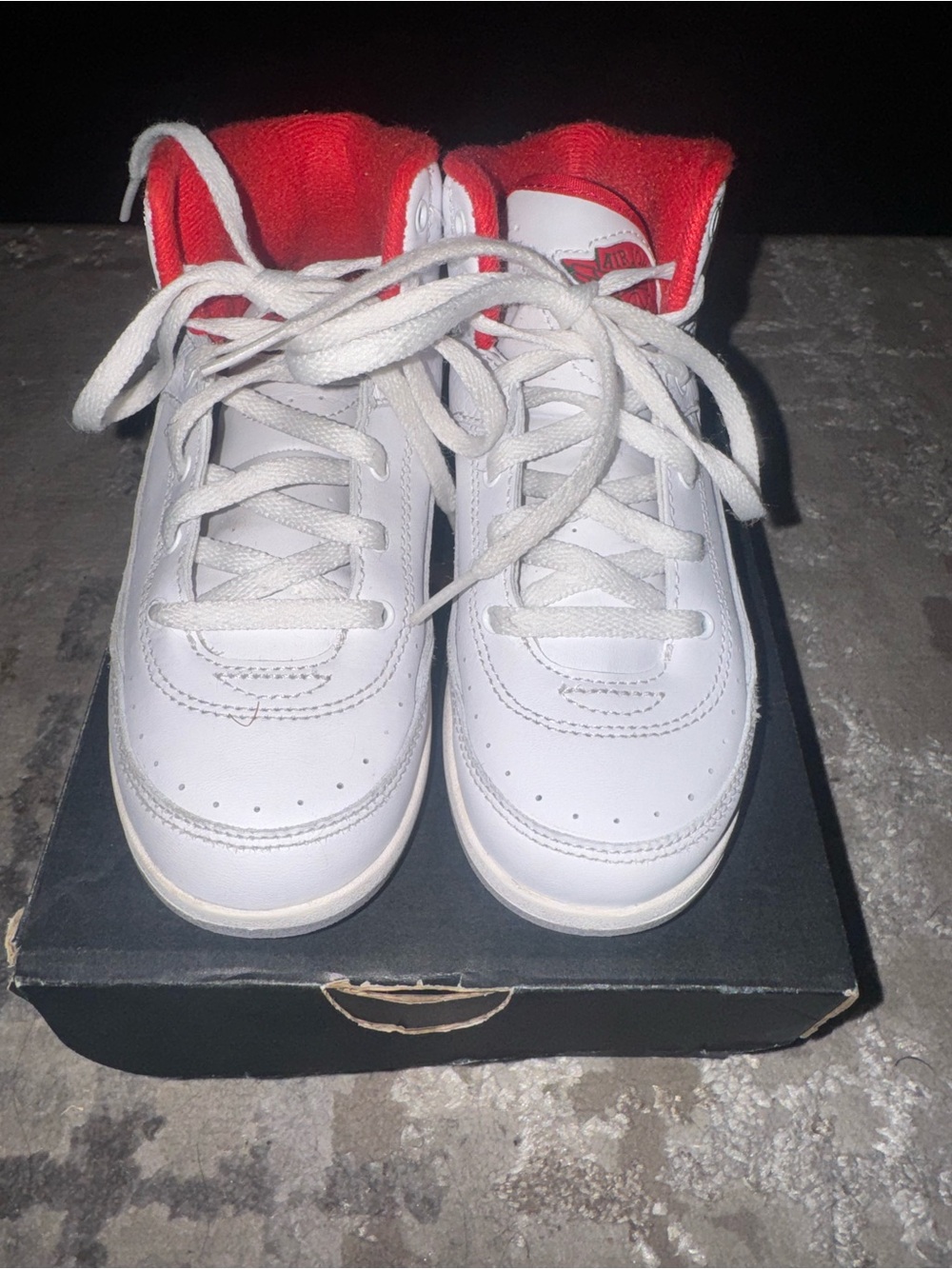 Jordan Kids White and Red High-Top Sneakers